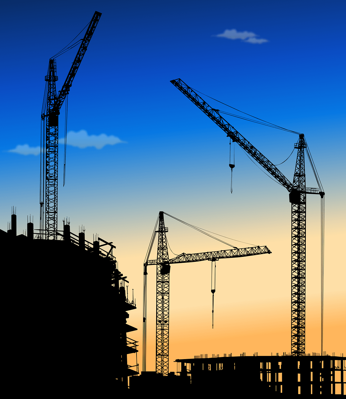 Construction equipment operating at infrastructure site